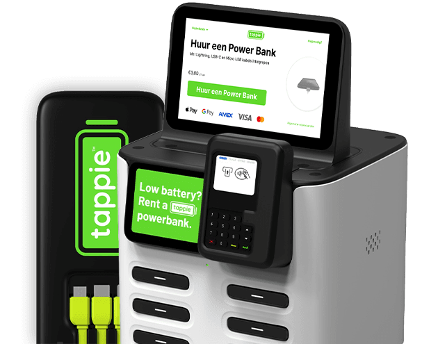 Komplette Tappie Powerbank-Station mit Powerbanks